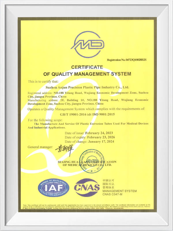 Certificate Of Quality Management System